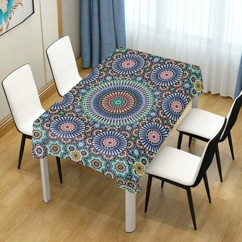 Colorful Traditional Arabic Circle Decorative Tablecloth for Kitchen Room