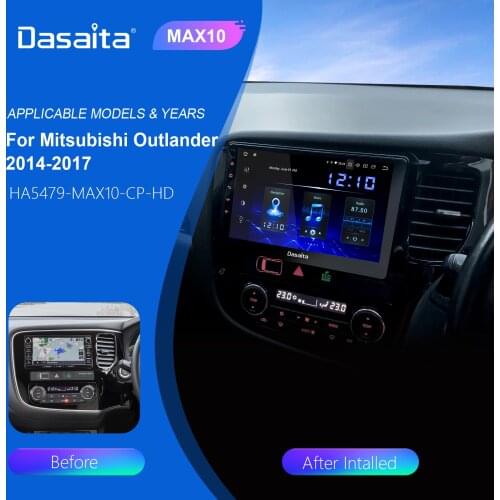 Dasaita 9‘’ Car Android 10.0 For Mitsubishi Outlander 1 Din 2014 2015 2016 2017 2017 4G RAM Autoradio Radio Stereo TDA7850