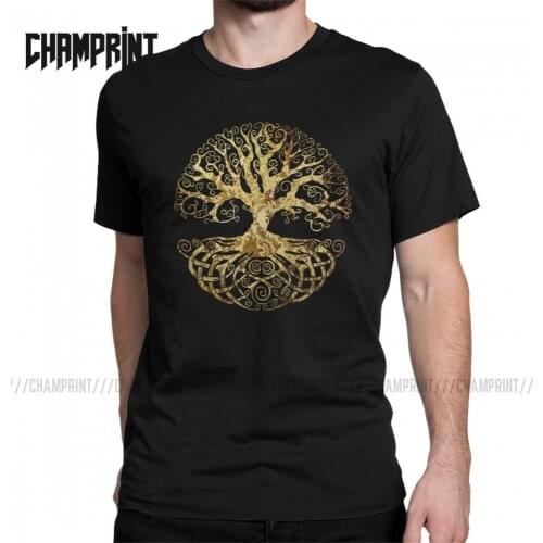 Tree Of Life T-Shirt Men Forest Nature Budda Symbol Novelty Pure Cotton Tees Round Neck Short Sleeve T Shirts Birthday Gift