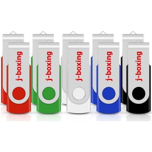 J-boxing 10PCS USB Sticks Bulk 1GB 2GB USB Memory 4GB Thumb Drives 8GB USB 2.0 Flash Drive 16GB 32GB Pendrives Swivel Metal Case