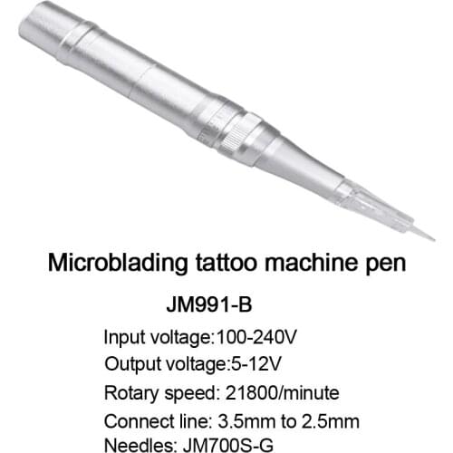 Permanent Makeup Tattoo Machine Pen Eyebrow Lip Eyeliner Microblading High Speed Strong Power for Cartridge Needles Power Supply