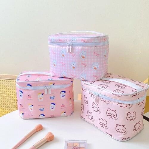 Multifunction Travel Cosmetic Bag Cartoon Makeup Box for Teen Girls Cute Bear Toiletry Organizer Profession Female Make Up Cases