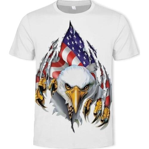 Men Women Fashion 3D t shirt Harajuku Tee USA Eagle Prints tshirts Male Female Hipster America Flag t shirts tees