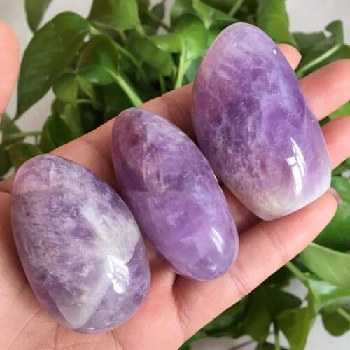 Natural amethyst Palm Stone reiki gem healing decorative gift