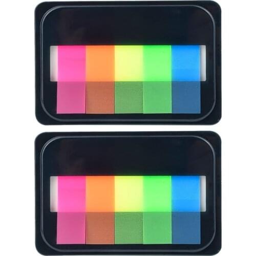 2 Sheet Neon Index Tabs Flags Sticky Note for Page Marker, 200 Pieces