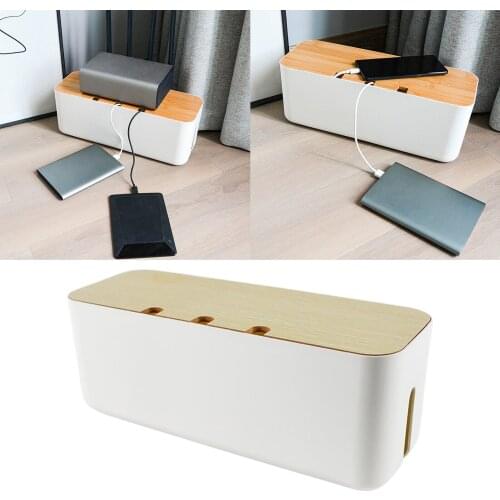 Cable Management Box Organizer with Cover for Desk, Wall Mounted TV, Video, Game
