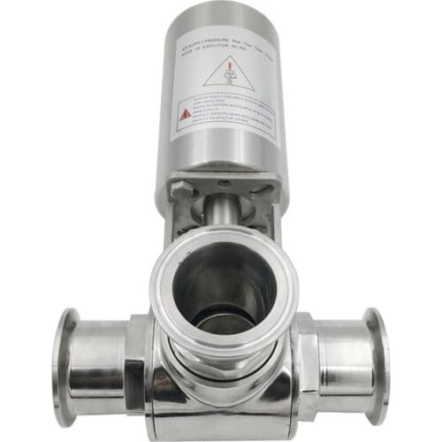 Pneumatic 3-Way Ball Valve Stainless Steel SS304 Tri Clamp Air Ball Valve Pneumatic Three-way Valve Quick Install T-type/L-type