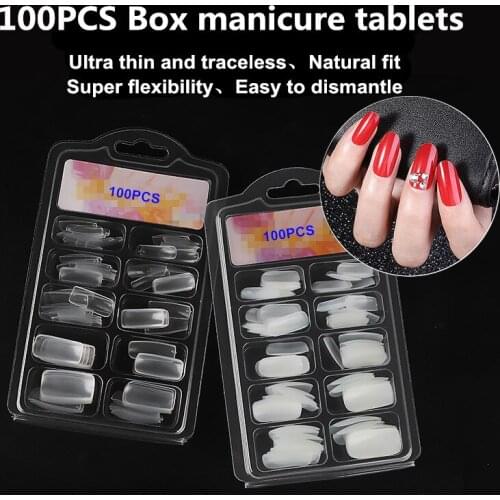100pcs full set of box fashion manicure pieces French fashion manicure half paste full paste fashion manicure DIY Art Manicure