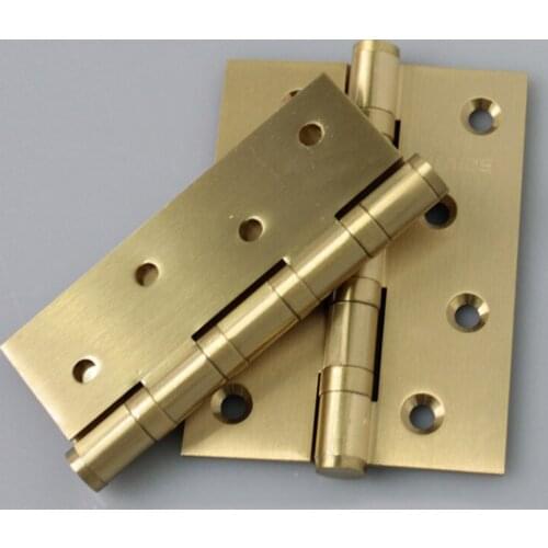 All copper thickening wooden door hinge Silent chain bearing hinge 2pcs