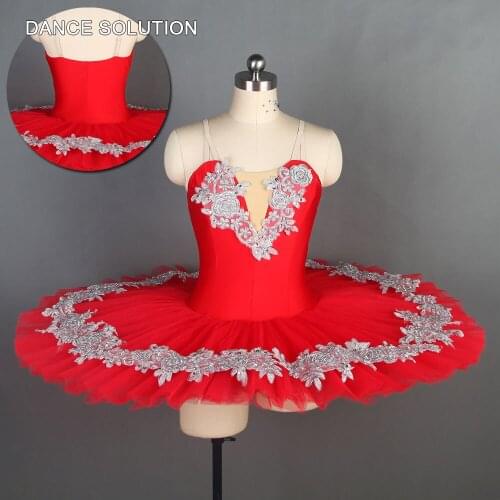 Pre-professional Pancake Tutu with Red Spandex Bodice for Adult and Girl Ballerina Dance Dress Performance Costumes BLL109