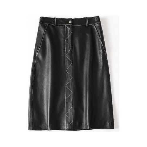 Top brand New Fashion 2020 Genuine Real Sheep Leather Skirt H45 high quality