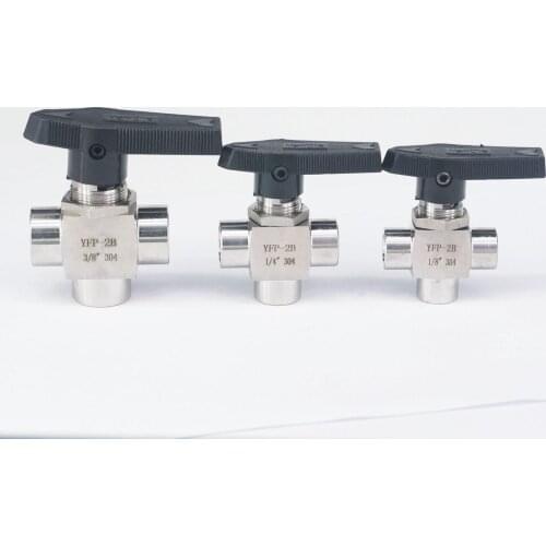 1/8" 1/4" 3/8" 1/2" 3/4" BSP Female 304 Stainless Steel L Port Ball Valve 915 PSI