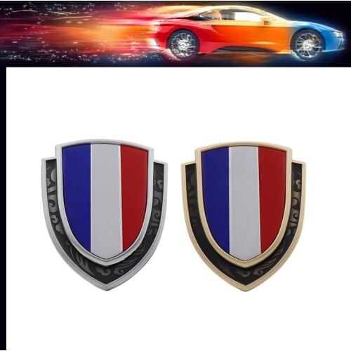 Shield Styling FRANCE French National Flag Fender Side trunk Nameplate Decal Emblem Badge Sticker