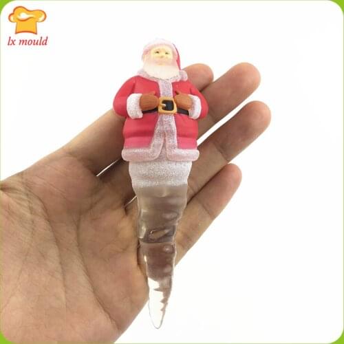 Santa Claus Icicle Silicone Moulds DIY Handmade Chocolate Mould Food Grade Candy Silicone Molds