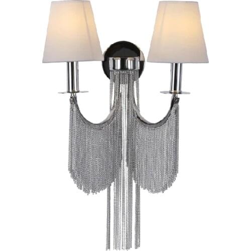 Modern Nordic Individuation Creativity Aluminum Chain E27 Wall Lights Shadeless Wall Lamp for Bedroom Living Room Hotel Bar