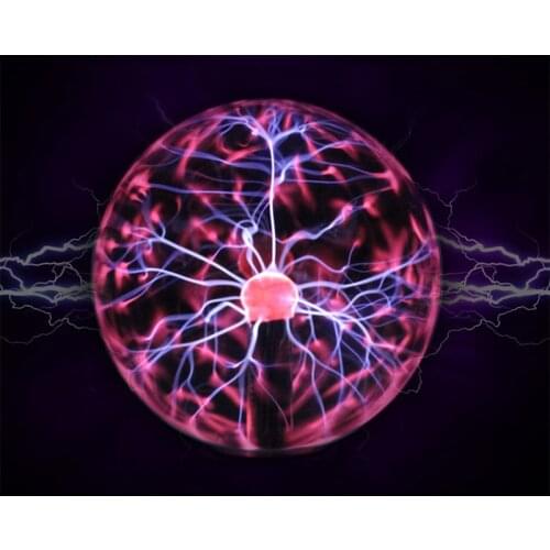 Hot Selling 8*8*13cm USB Magic Black Base Glass Plasma Ball Sphere Lightning Party Lamp Light With USB Cable