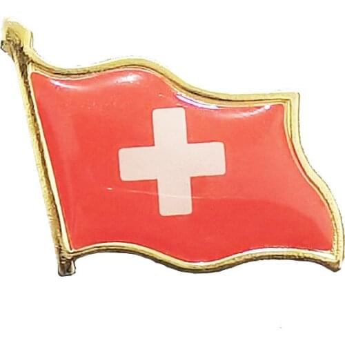 Switzerland Flag Brooches Enamel Pin Badge Backpack/Collar/Hat Decoration