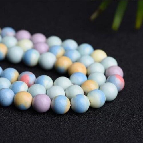 High Quality Natural Multicolor Agates Stone 6/8/10mm Round Shape Necklace Bracelet Jewelry Loose Beads 38cm wk127
