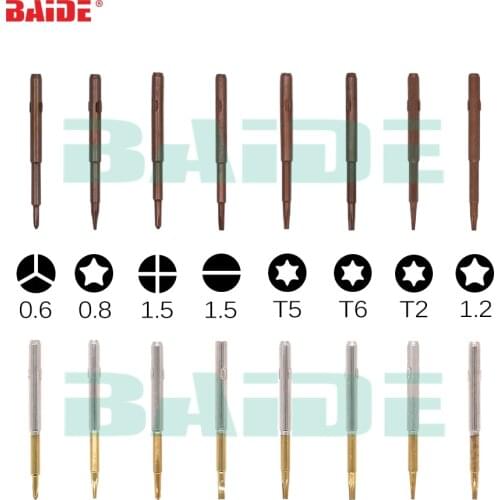0.6Y 0.8Pentalobe 1.5Phillips 1.5Slotted Torx T2 T5 T6 1.2Pentalobe Replaceable Screwdriver Bit for Mobile Phone 2000pcs/lot