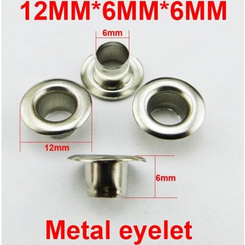 200PCS 12*6*6MM Silver METAL Button Sewing Decorative Clothes Accessory ROUND Shoes Bag Eyelet ME-025