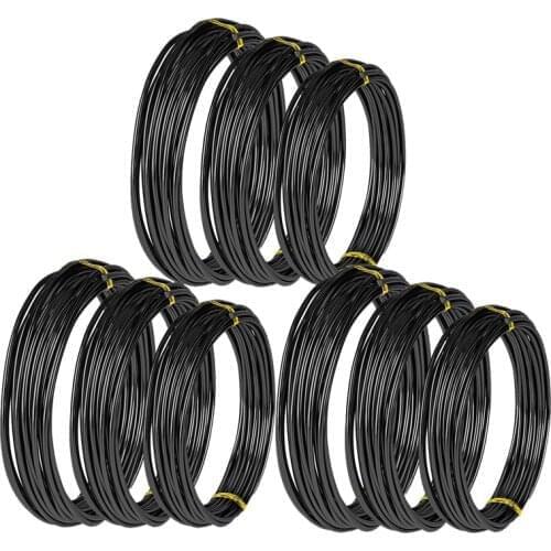 9 Rolls Bonsai Wires Anodized Aluminum Bonsai Training Wire with 3 Sizes (1.0 Mm,1.5 Mm,2.0 Mm),Total 147 Feet drop shipping