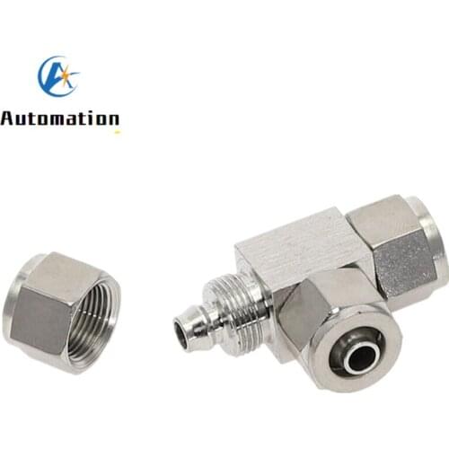 Fast twist 4mm 6mm 8mm 10mm 12mm PU Tube Interject Tee PE Type SS 304 Stainless Steel Pipe Fittings Connector Adapter