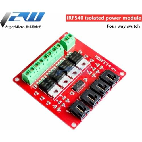 IRF540 V4.0 Four Channel 4 Channel Path MOSFET Button + MOSFET Switch Module for Arduino DC Motor Drive Dmimmer Relay Board