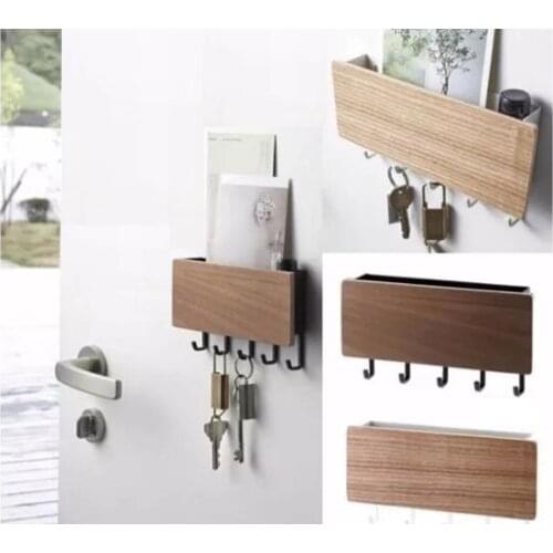 New Wall-hung Type Wooden Decorative Wall Shelf Sundries Storage Box Prateleira Hanger Organizer Key Rack Wood Wall Shelf
