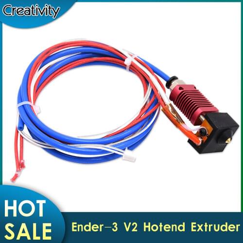 Creativity New Ender-3 V2 Version Extruder Kits Aluminum Heat Block with Heater Thermistor for Creality Ender-3
