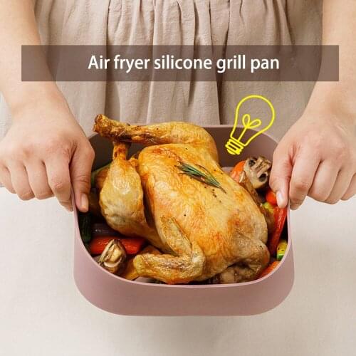 Air Fryer Home Large Capacity Multifunction Silicone Pot Fried Chicken Pizza BakingElectric Deep Fryer Square Kitchen Accessorie