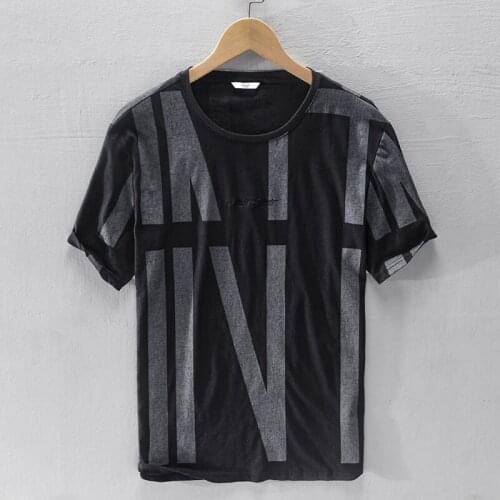 2020 Summer black t shirt men linen brand t-shirt for men casual fashion t shirts male o-neck comfortable t-shirt male camiseta