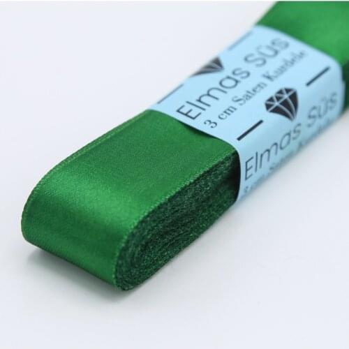 Emerald green Satin Ribbon 3 cm 10 m