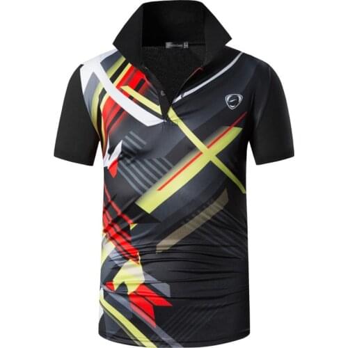 Jeansian Mens Sport Tee Polo Shirts POLOS Poloshirts Golf Tennis Badminton Dry Fit Short Sleeve LSL310 Black US S-XXL