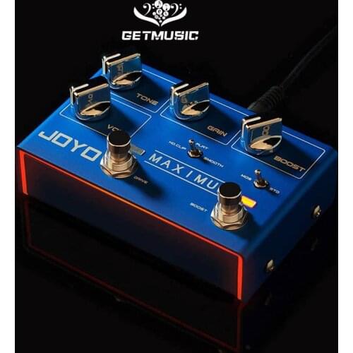 JOYO R-05 Maximum Overdrive Pedal Effect with Drive & Boost Dual Channel Guitar Pedal for Electric Guitar Effect True Bypass