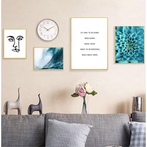 Canvas Painting Decorative Picture Home Decor Nordic Decoration Poster and Prints Life Quote Flower Sea Landscape Wall Art