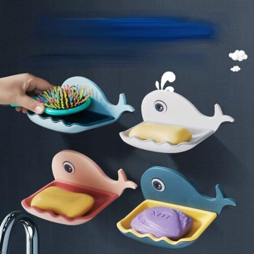 Cute Little Whale Sheet Soap Dish Shower Soap Holder Storage Plate Tray Bathroom Supplies Soap Container Bath