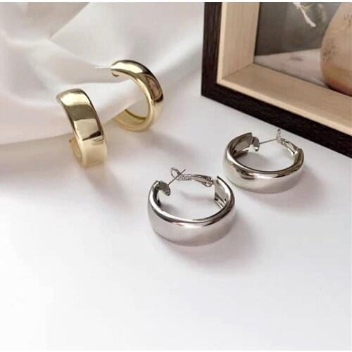 Minimalist Large Circle Geometric Round Big Hoop Earrings For Women Girl Wedding Party Jewelry Women Girls Hoop Earrings