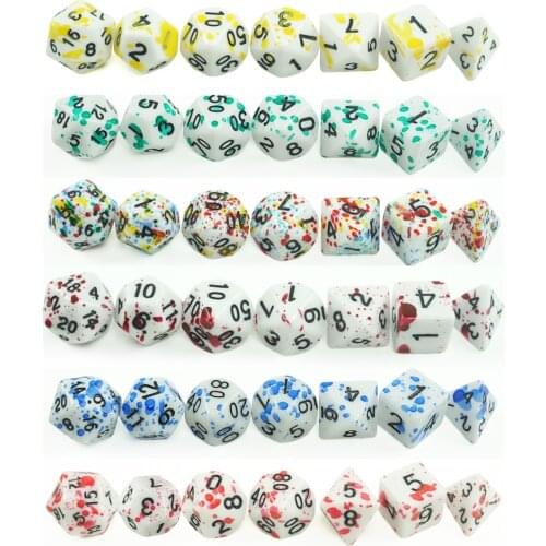 Polyhedral 7-Die Dice Set For Opaque D4-D20 Multi Sides Dice for Board Game