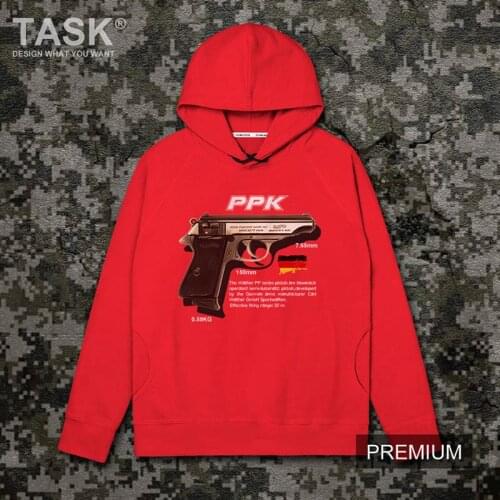 Pistol Series PPK Walter Germany military fan game CSGO cotton hooded sweater casual loose hooded mens harajuku Spring Autumn