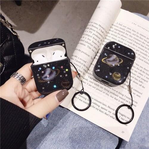 Cute Cartoon Black Starry Universe Silicone Airpods 1 2 Headphones Protective Case Wireless Bluetooth Earphone Soft Cases cover