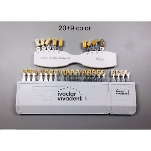 20+9 Color Ivoclar Dental Teeth Shade Guide Vivadent A-D 20Color IPS Natural Die ND1-9