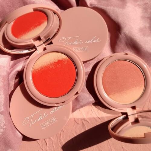 Slightly Soft Mist Gradient Blush Two-color Blush Nude Makeup Natural Color Repair Girl Makeup