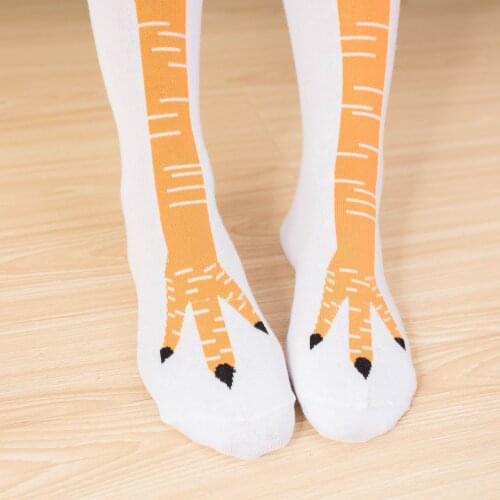 High Quality Creative Chicken Women Over the Knee Socks Cartoon Cotton Chicken Claw Ladies 3D Print Funny Animal High Socks