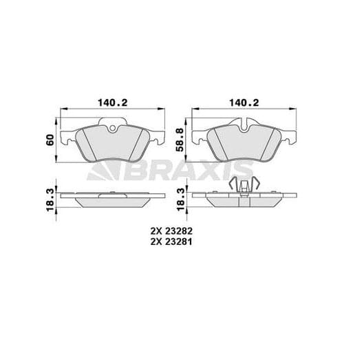 FRONT BRAKE BALATASI MINI R50 34111503076 BRAXIS AA0069