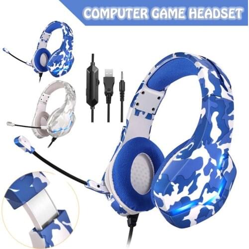 3.5mm Wired RGB LED Gaming Headset Stereo Surround Headphone Noise Canceling Earphone For Video Game Accessories