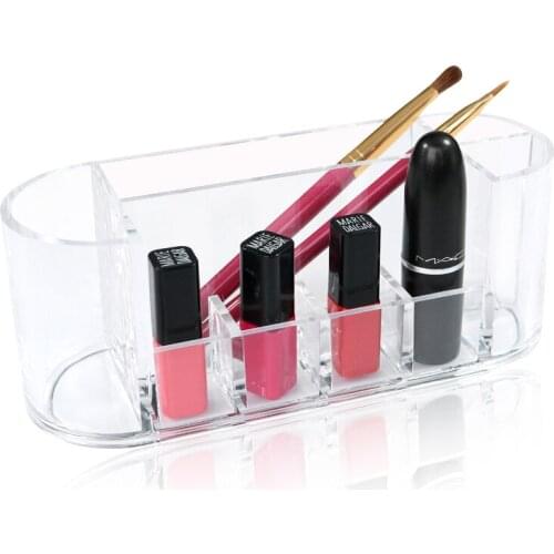 Clear PS Plastic Lipstick Organizer Makeup Organzier box Makeup Brush Storage case Lipstick Storage box Shelf cheap