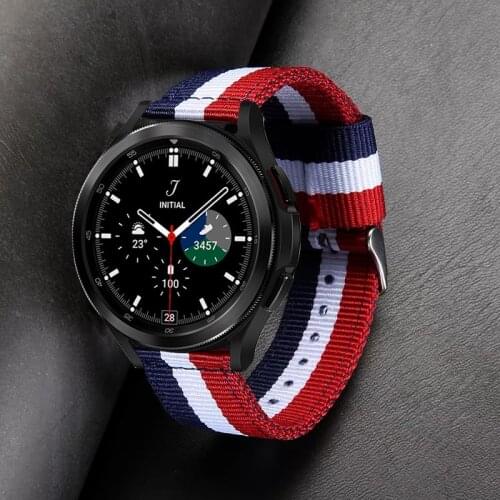 For Samsung Galaxy Watch 4 Classic Band 46mm 42mm Galaxy Watch 4 40mm 44mm 3 41mm 45mm gear s3 strap 20mm 22mm Nylon Sport bands