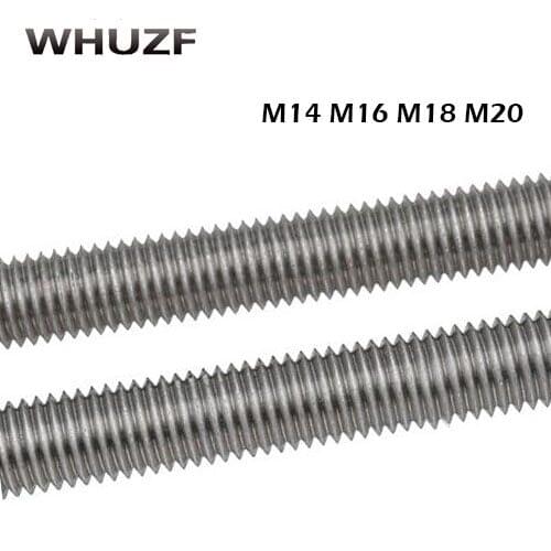Threaded rod M14/16/18/20*250mm 1pc 304 stainless steel thread bar,threaded rod nuts and bolts,threaded bar bolts and nuts