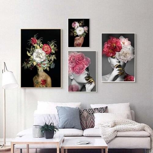 Self-adhesive Wallpaper Home Decor Flower on The Head Wall Art Posters And Prints Wall Pictures For Kitchen Room Decoration