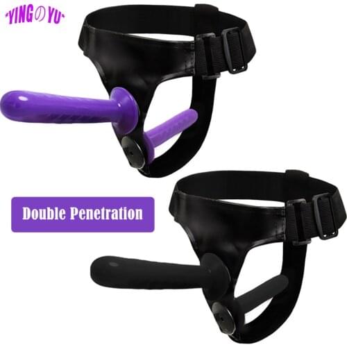 Strapon Double Dildos Lesbian Sex Toys For Couple Gay Elastic Harness Strap On Penis For Women Panties Sex Games Erotic Products